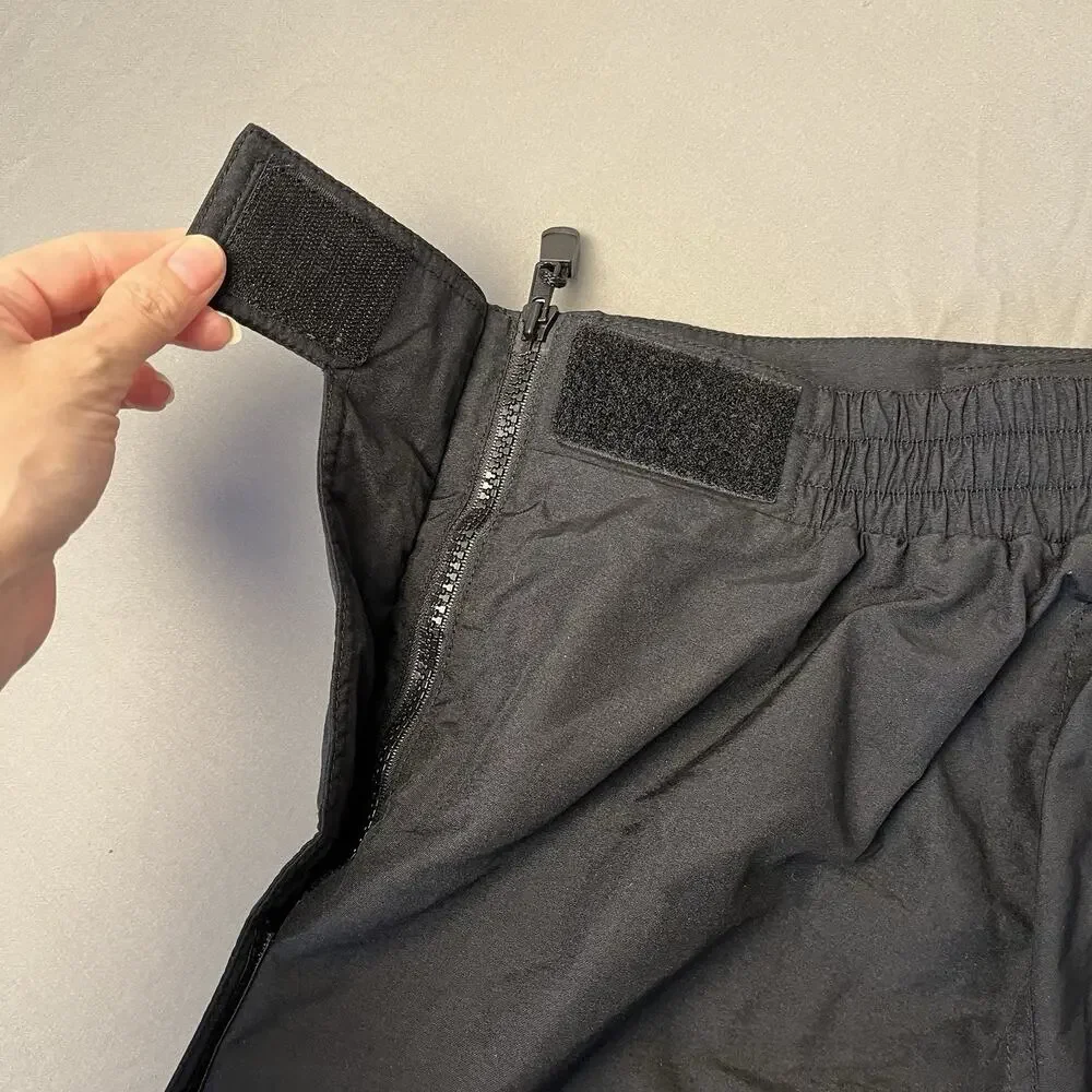 VINTAGE North Face FULL LENGTH SIDE ZIP Insulated Snow Pants Medium Black
